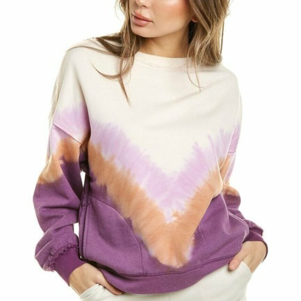 Free People Metti Crew Sweatshirt Ombre Tie-Dye Small NWT